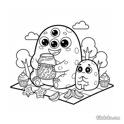 Three-Eyed Monster Sharing Sprinkles