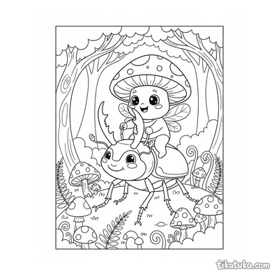 Mushroom Sprite Riding Giant Beetle