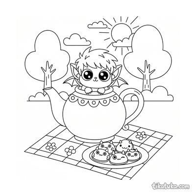 Tiny Winged Monster Hiding in Teapot