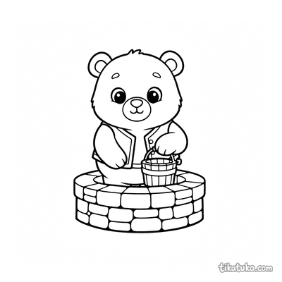 Bear Cub at the Well