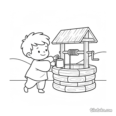 Toddler with a Tin Cup at the Well
