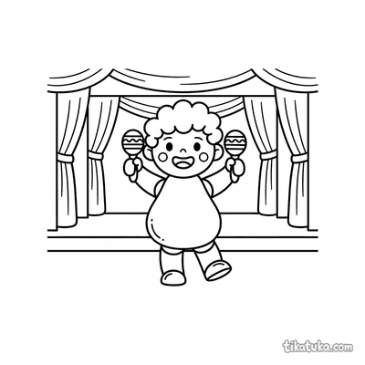 Toddler with Maracas on Stage