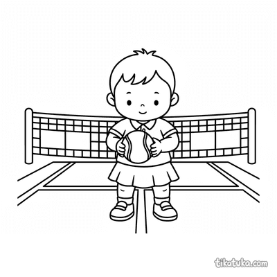 Toddler with Tennis Ball
