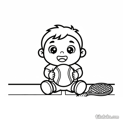 Toddler with Tennis Ball