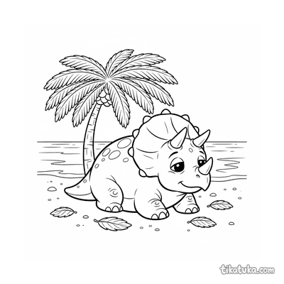 Triceratops Resting in the Shade