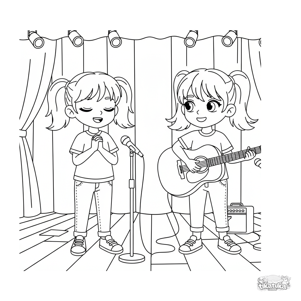 Duet: Singer and Guitarist on Stage