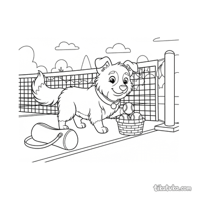 Dog Collecting Tennis Balls