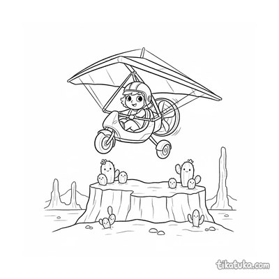 Ultralight Trike Flying Above Desert