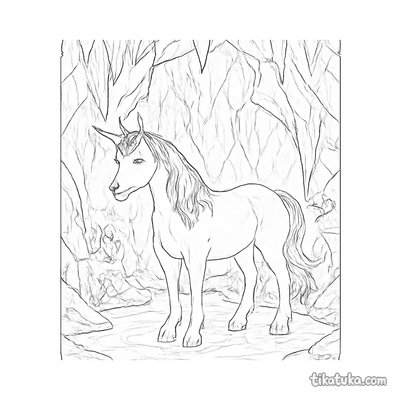 Unicorn in Ice Crystal Cave