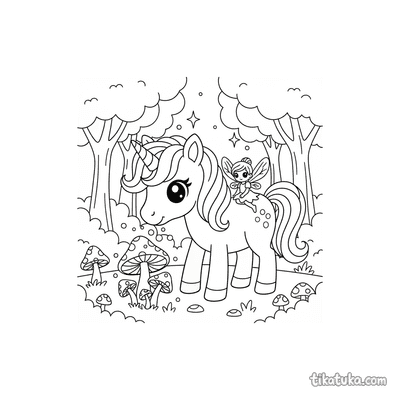 Unicorn in Enchanted Glade