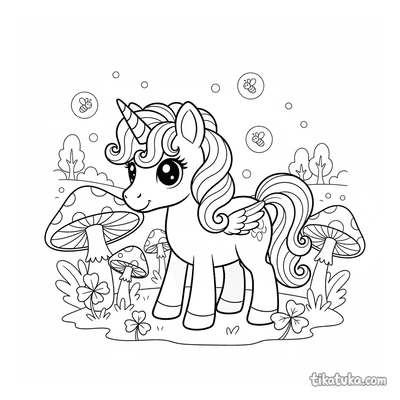 Unicorn Pony in Enchanted Meadow
