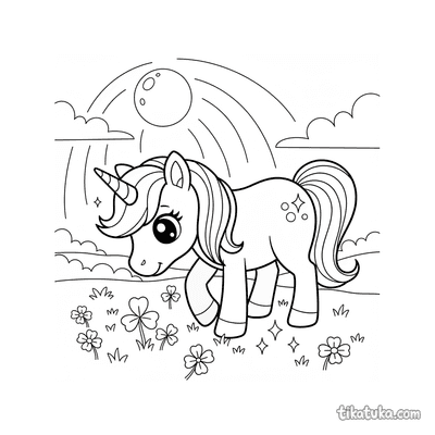 Unicorn Pony in a Meadow