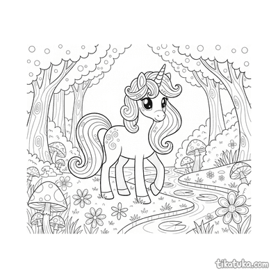 Unicorn Pony in Enchanted Grove