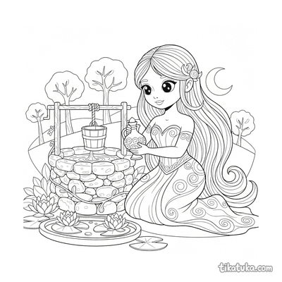 Water Nymph Filling a Crystal Flask