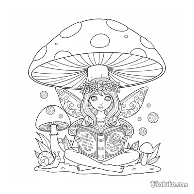 Fairy Reading a Spellbook
