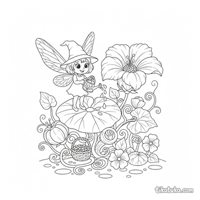 Gardener Fairy and a Giant Pumpkin