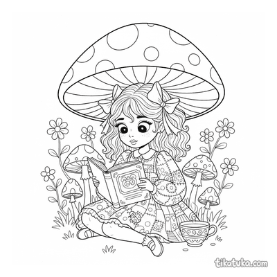 Girl Under a Mushroom
