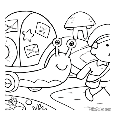 Snail-Shaped Mail Cart