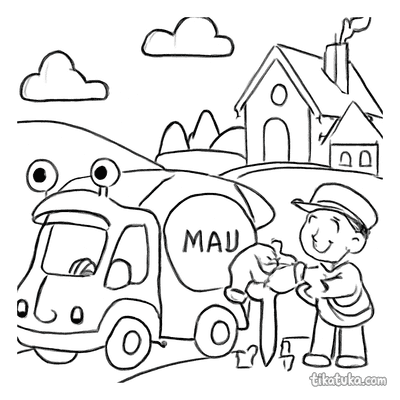 Snail-Shaped Mail Truck