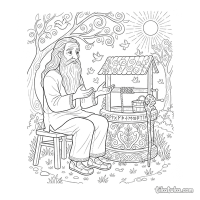 Elder at the Well Telling a Tale