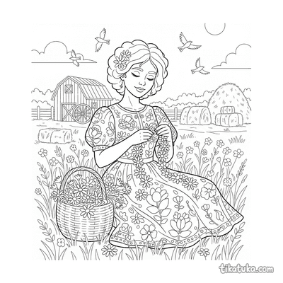 Weaving a Flower Garland