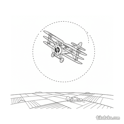 WWI Triplane in Aerobatic Loop