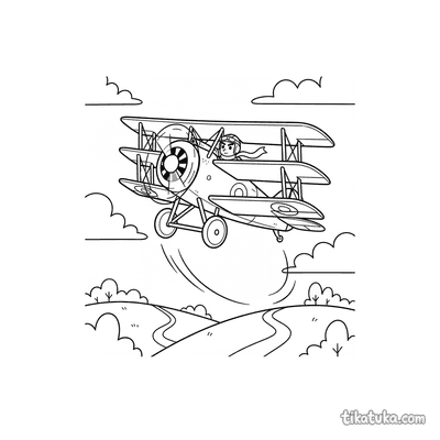 WWI Triplane in an Aerobatic Loop