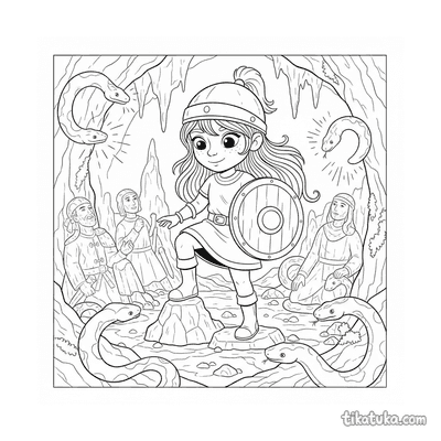 Young Athena in Medusa's Lair
