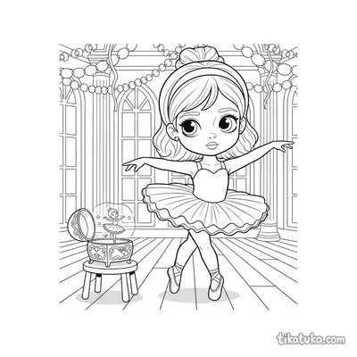 Young Ballerina in Festive Hall