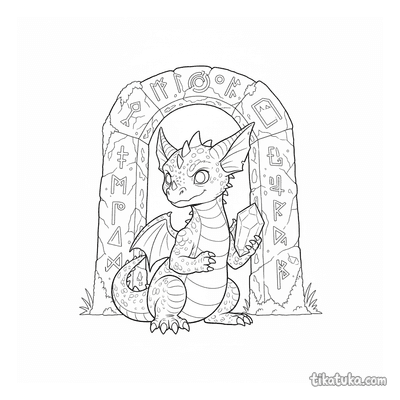 Young Dragon Guarding Rune Gate
