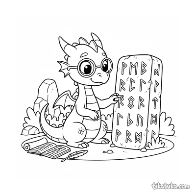 Young Dragon Scribe Studying Runes