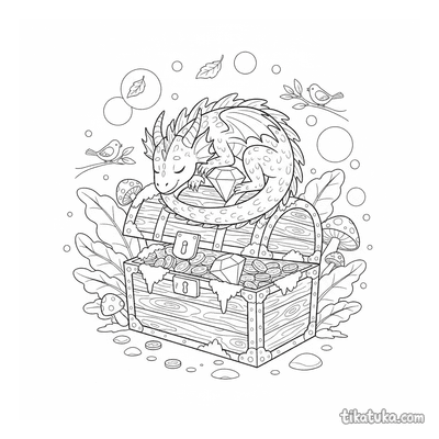 Forest Dragon Napping on a Chest