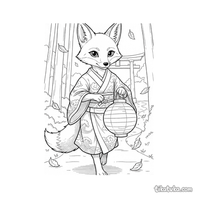 Young Fox Spirit with Lantern