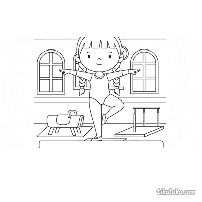 Gymnast on Balance Beam