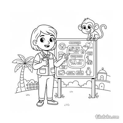 Young Keeper Explaining Zoo Map