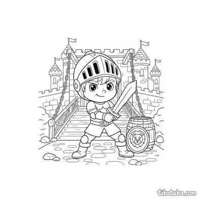 Young Knight at Castle Drawbridge
