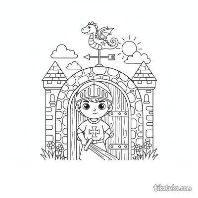 Young Knight at Castle Gate