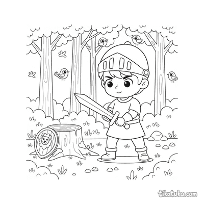 Young Knight with Wooden Sword