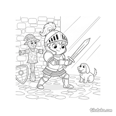 Young Knight Practicing Swordplay