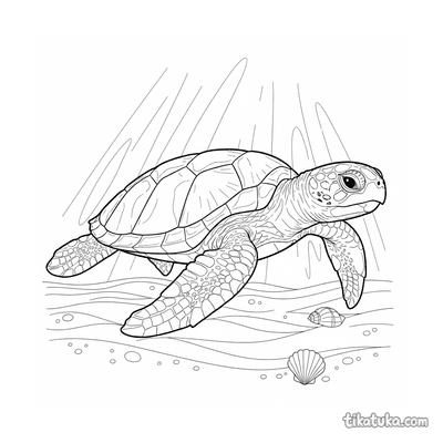 Young Sea Turtle Gliding Over Sand