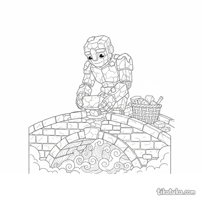 Stone Golem Repairing Ancient Bridge