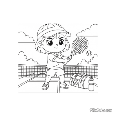 Young Tennis Player on Court