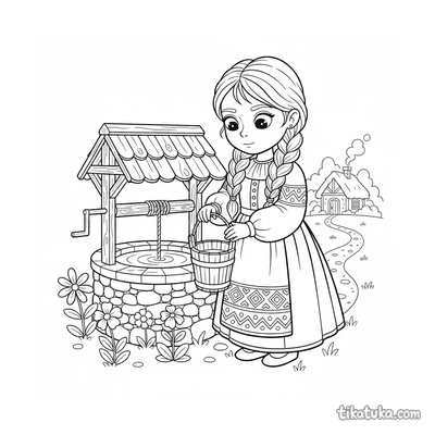 Girl at the Well with Bucket