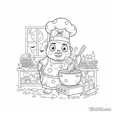 Zombie Chef Stirring a Big Pot