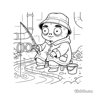 Zombie Fisherman by Sewer Stream