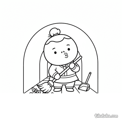 Zombie Janitor with Broom in Sewer
