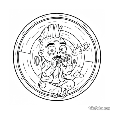 Zombie Musician in Sewer Pipe