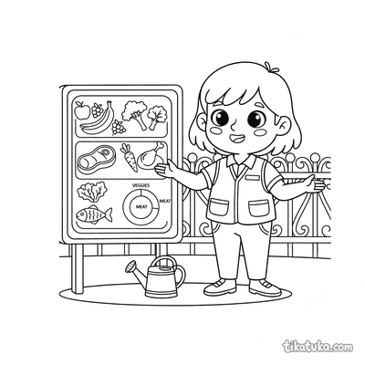 Zoo Keeper at Animal Diet Info Board