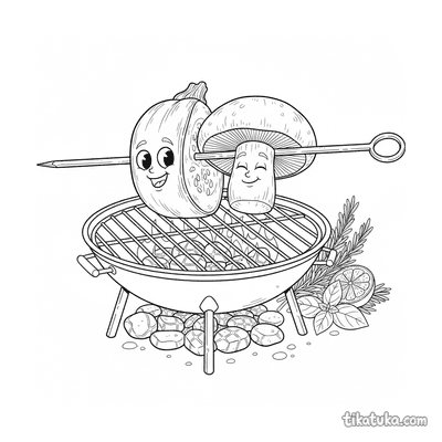 Zucchini and Mushroom Skewer Friends