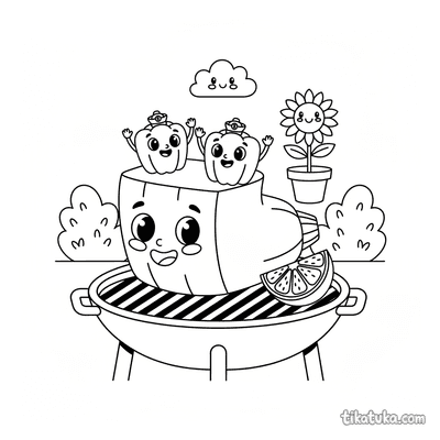 Zucchini Boat with Pepper Sailors